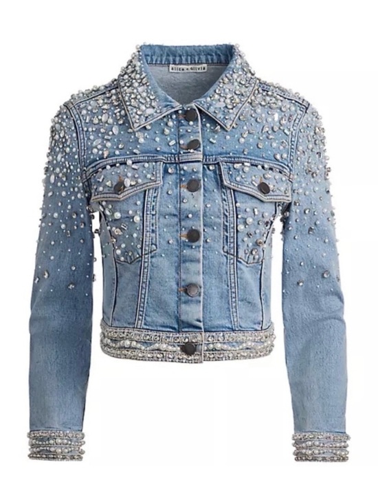 Alice + Olivia Jackets & Blazers - Alice + Olivia Light Blue Denim Jacket